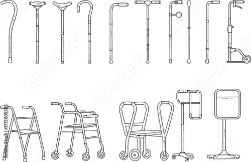 Mobility aids, medical canes, walkers, rehabilitation equipment, assistive devices, elderly support, disability tools, healthcare gear, hospital accessories, patient care