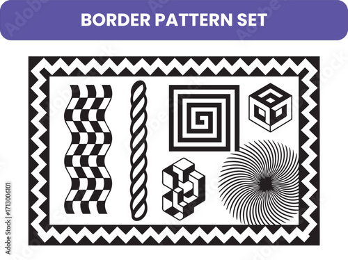 Abstract Wave Border Pattern Collection