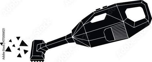 Vector handheld vacuum cleaner cleaning silhouette illustrator