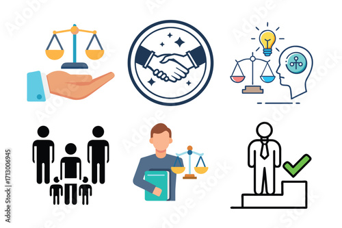 Law and justice icons
