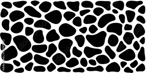 Abstract black and white organic shapes forming a repeating pattern background