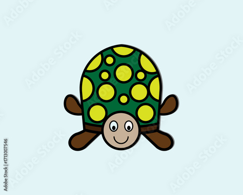 Cute Turtle Cartoon. vector illustration