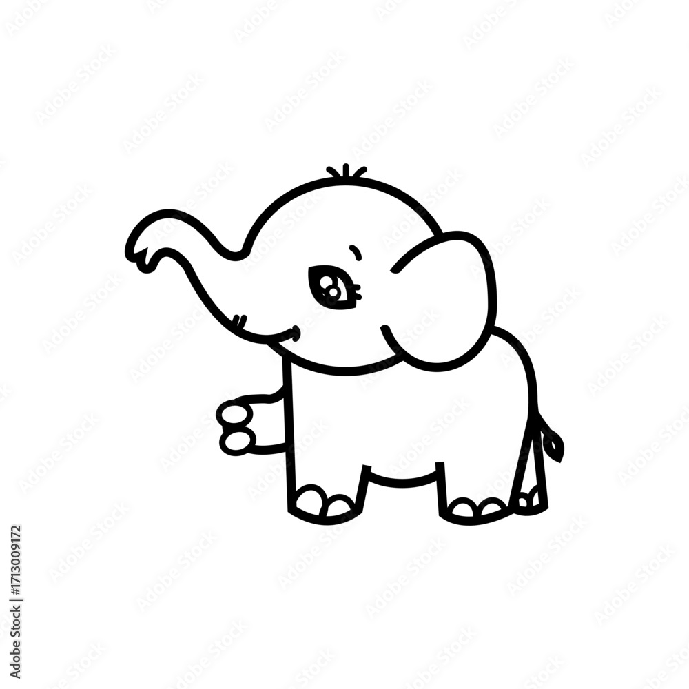 Fototapeta premium Cute Elephant Cartoon. vector illustration