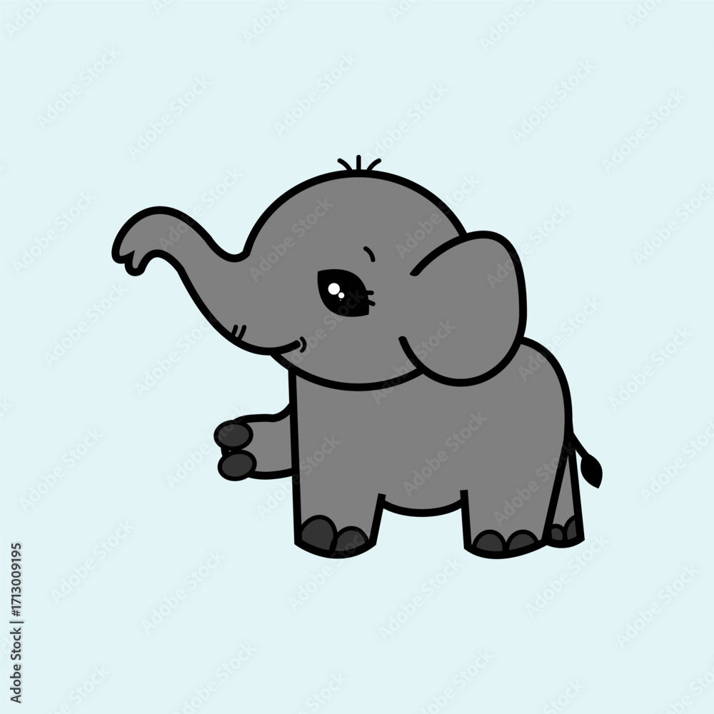 Obraz premium Cute Elephant Cartoon. vector illustration