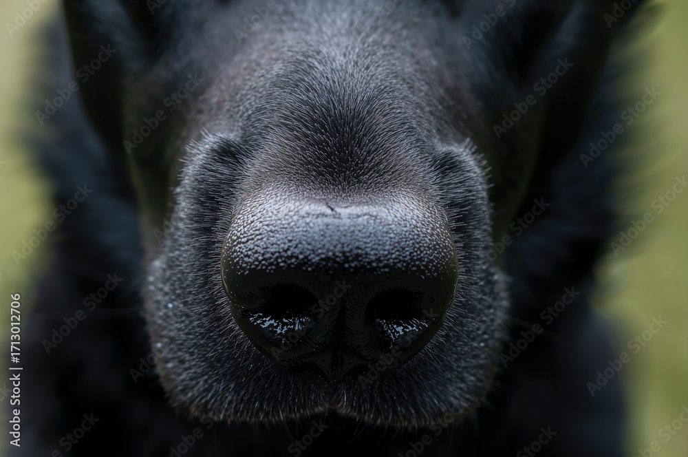 Fototapeta premium Detailed view of a dark canine's snout