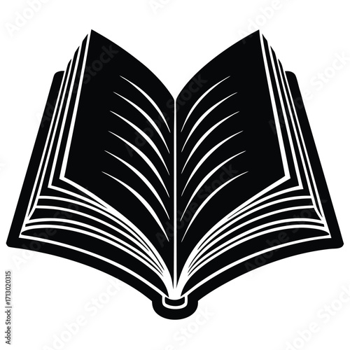 open book vector on white background