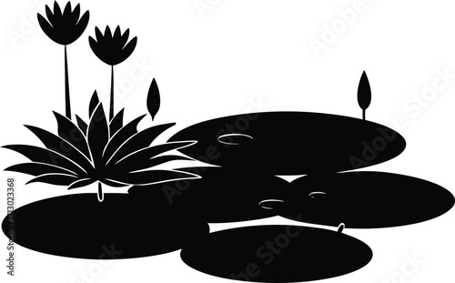 Pond Lily Pad Silhouette | Lily Pad Vector Design