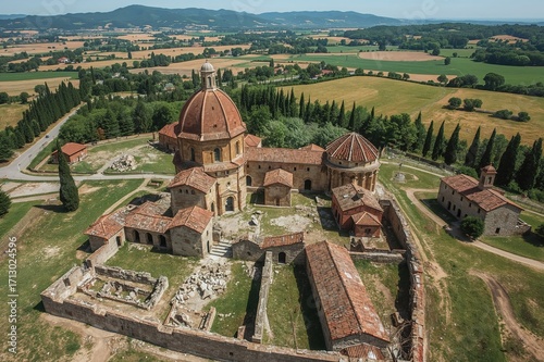Historic park featuring a sanctuary, massacre memorials, and ruins of wartime churches and homes.