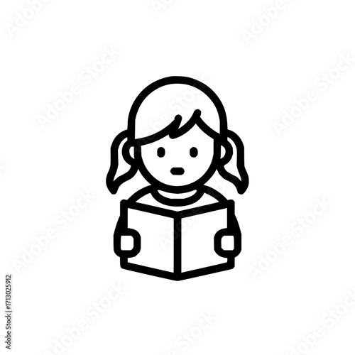 Girl reading book education learning study knowledge student school library literature child children knowledge 100