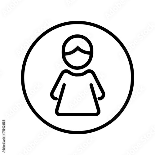 Person avatar user profile icon member account human silhouette outline circle round simple minimalist graphic