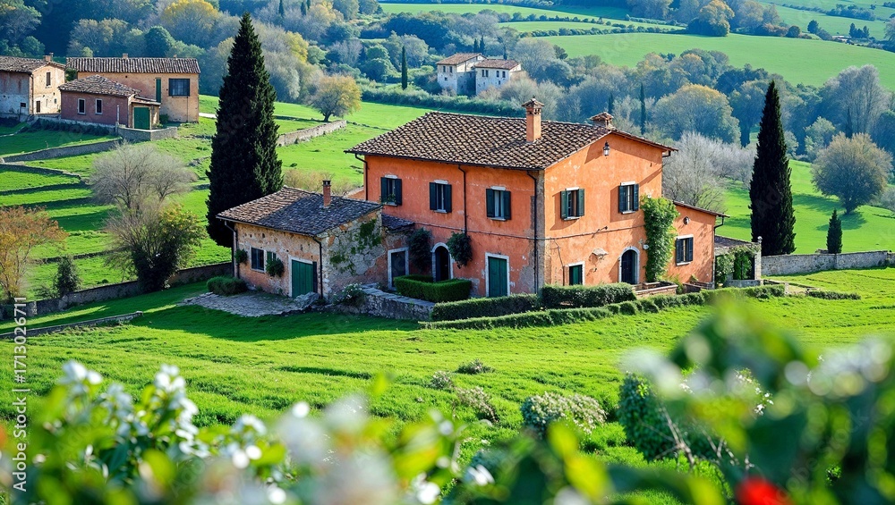 Fototapeta premium Typical cozy and beautiful rural landscape of Tuscany, Italy 