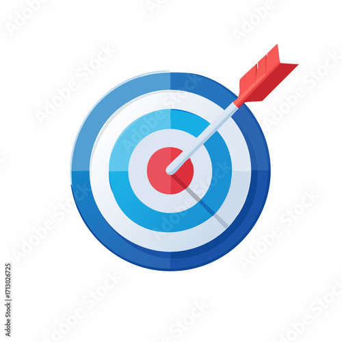 Illustrative depiction of a bullseye with an arrow, symbolizing accuracy and objectives