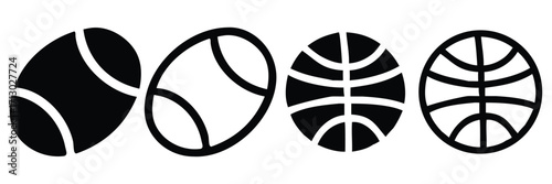 A striking black and white vector illustration of a sports ball