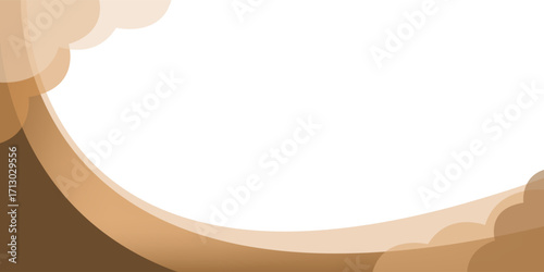 Abstract brown line wave modern background with white space for text and message. template design