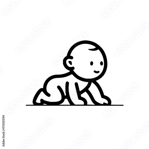 Baby crawling infant toddler newborn childcare kid little one babyhood childhood development learning adorable