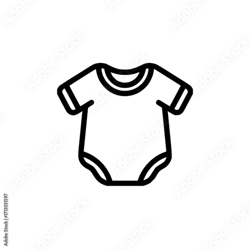 Baby bodysuit outline icon newborn clothes infant apparel babygrow onesie romper jumpsuit baby clothing garment wear