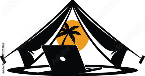 Digital Nomad Camping in Tent