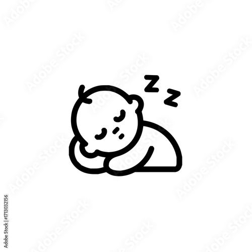 Sleeping baby illustration newborn infant toddler child dream rest nap sleep zzz cute peaceful slumbering