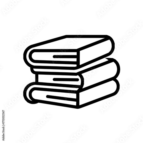Stack of books education learning knowledge library literature study textbook school reading icon vector 100