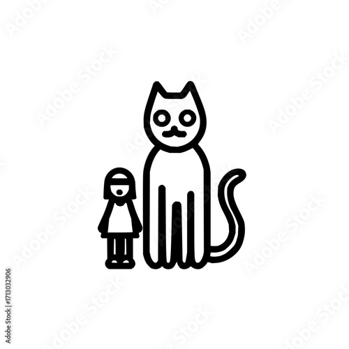 Cat animal pet feline kitty kitten domestic mammal illustration cute girl friend adorable child friend 99