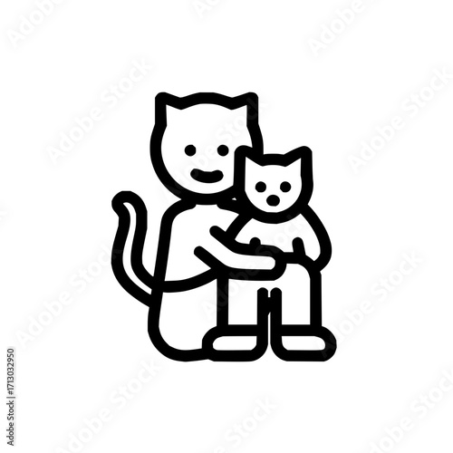 Cat kitten pet animal feline domestic cute kitty cartoon character hug love friendship care adoption family