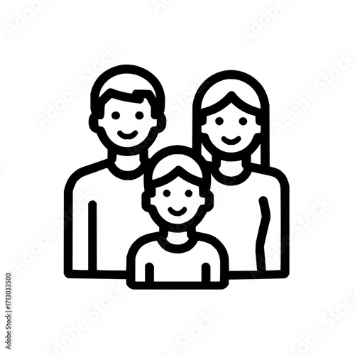 Family icon vector illustration representing mother father and child happy family symbol love and care design