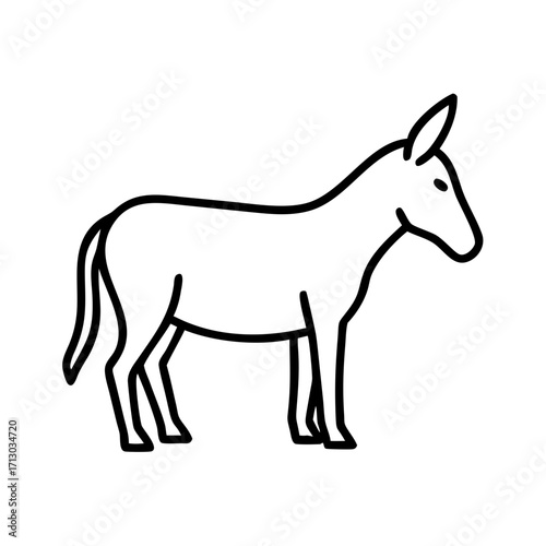 Outline drawing of a donkey animal vector illustration farm animal donkey clip art line drawing burro mule