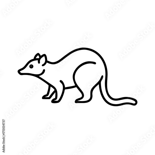 Illustration of a cute opossum drawing vector image for animal lovers and wildlife enthusiasts