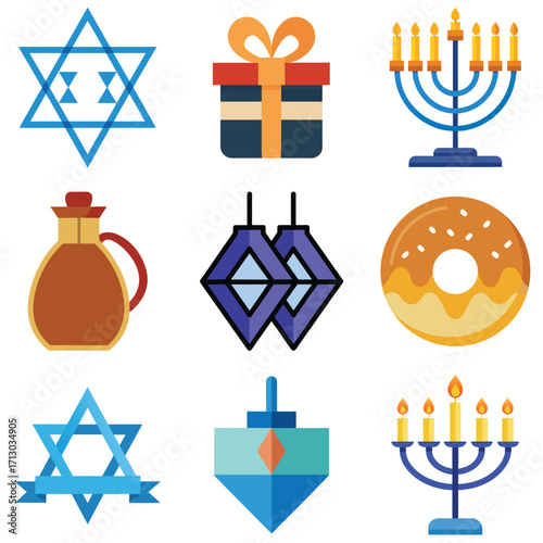Simple flat star of david symbol vector design