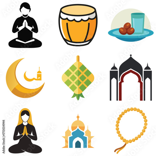 Simple silhouette of a man in prayer