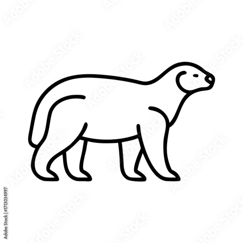 Isolated vector line art illustration of a fisher animal outline drawing for fisher icon design