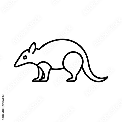 Discover the numbat: a detailed line art illustration of the endangered australian anteater species