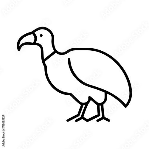 Illustration of a dodo bird extinct flightless bird outline drawing vector graphic design icon image art