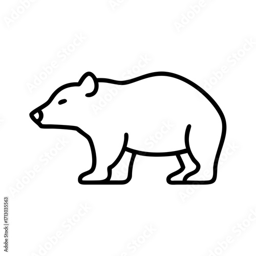 Bear outline vector illustration, animal clip art, wildlife drawing, mammal icon, grizzly image, zoo art