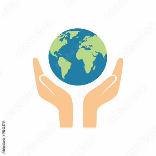 Symbolic representation of earth held safely in cupped hands, emphasizing global care and conservation