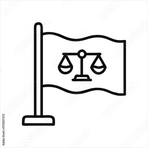 Flag with balance scale