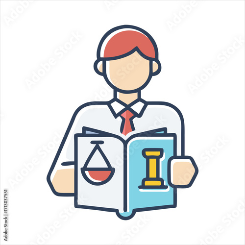 Lawyer reading a law book, legal profession