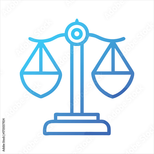 Balance scale for justice and equilibrium