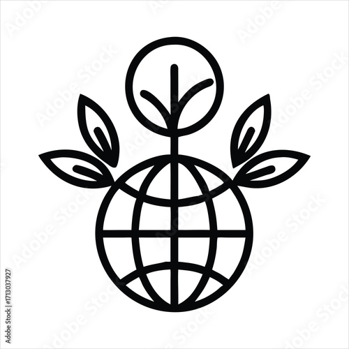 Global environmental protection icon vector design