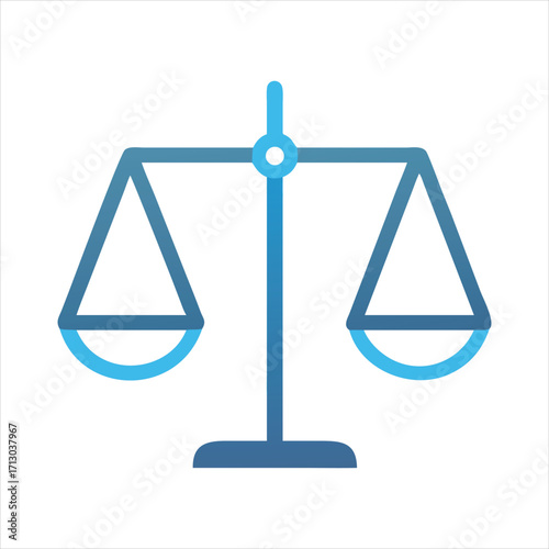 Balance scale icon for justice and law concept