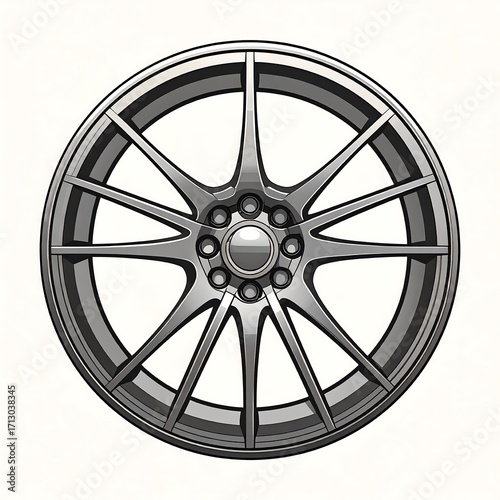 Gray car wheel illustration