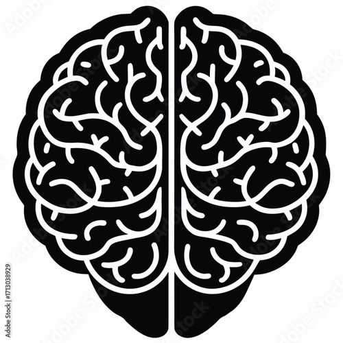 brain vector icon on white background