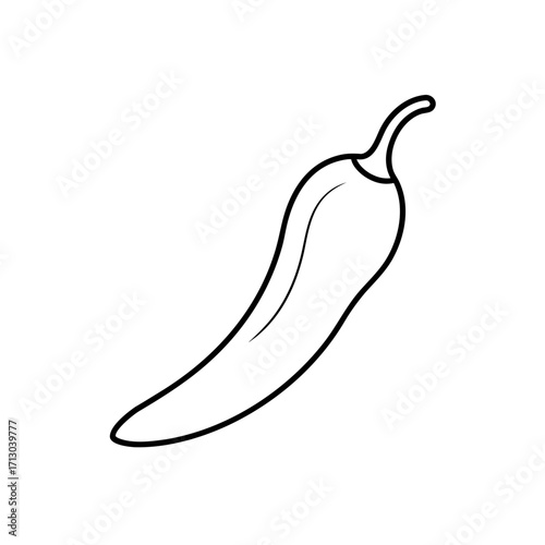 Outline drawing of a pepper on transparent background