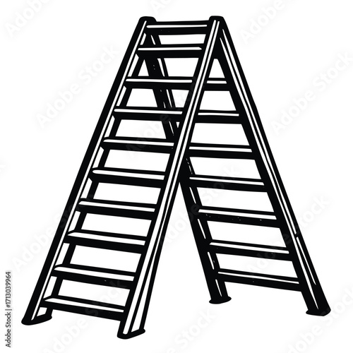 ladder vector on white background