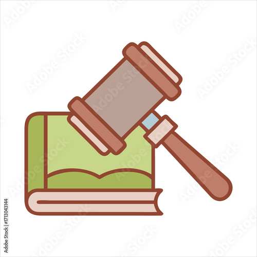 Law book with gavel for legal education