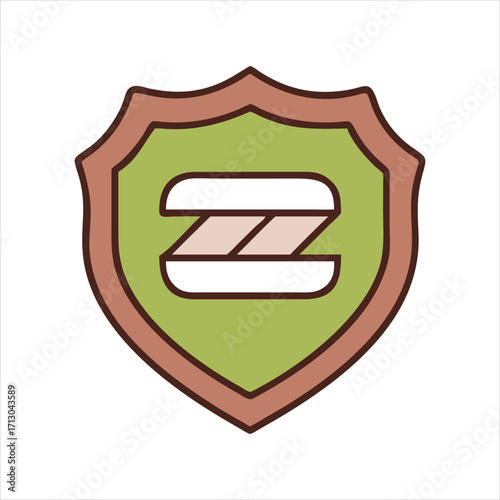 Sandwich in front of shield