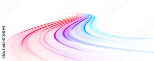 Fast tail of light draws a dynamic city in motion.