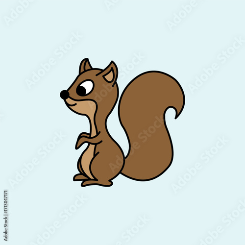 Cute Squirrel Cartoon. vector illustration