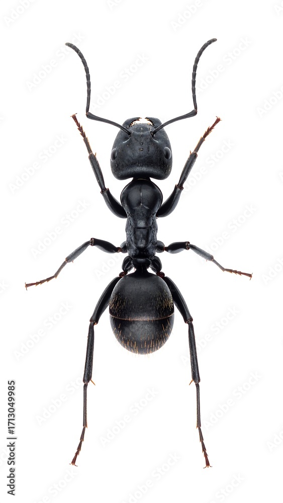 Fototapeta premium Black ant, top-down view (1)