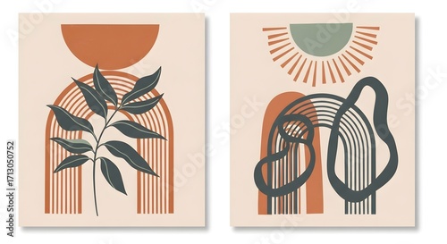 vector illustration of a window with a tree